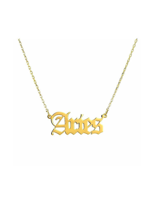 Goldsmith Necklace Zodiac Sign Aries from Gold Plated Silver