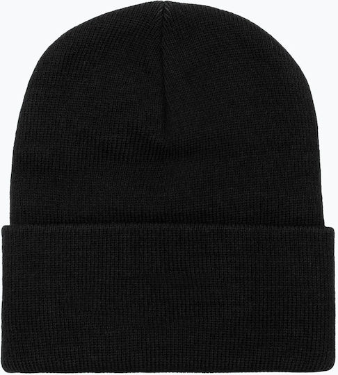 Tall Cuff Beanie Beanie Knitted in Black color