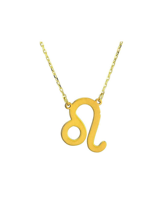 Goldsmith Necklace Zodiac Sign Leo from Gold Plated Silver