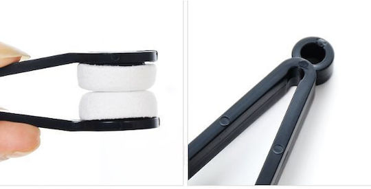Instrument de curățare cu 2 capete din microfibră pentru întreținerea lentilelor ochelarilor 7×2 cm negru