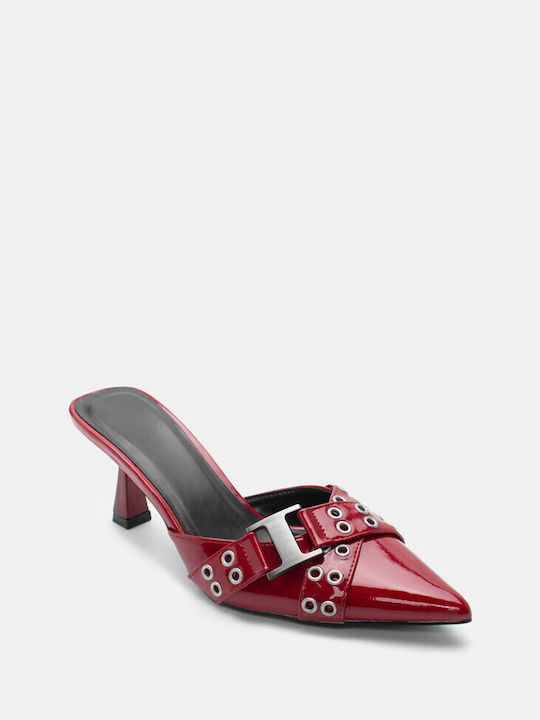 Luigi Heel Mules Burgundy