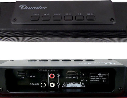 Thunder THS-SB001 Soundbar 2 Bluetooth und HDMI 60W mit Fernbedienung Schwarz