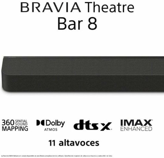 Sony Bravia Theatre Bar 8 Саундбар 5.0.2 Bluetooth, HDMI и Wi-Fi 495W с Дистанционно Черен