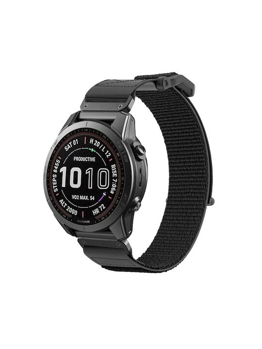 Tech-Protect Scout Λουράκι Υφασμάτινο Μαύρο (Fenix 5 / 5 Plus / 6 / 6 Pro / 7 / 7 Pro / 8 / E (47mm))