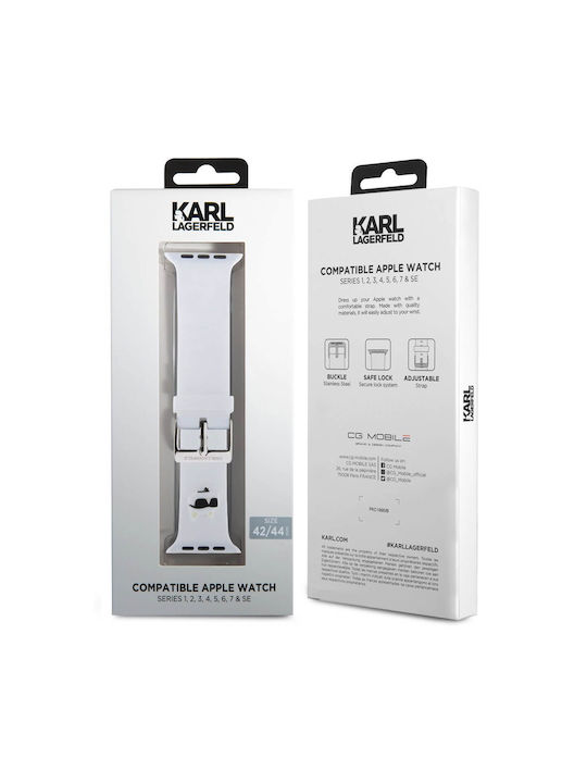 Karl Lagerfeld Choupette Strap Silicone White (Apple Watch 42/44/45/49)