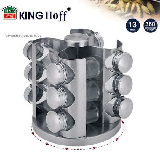 KING Hoff Θήκη Μπαχαρικών Ανοξείδωτη Ασημί