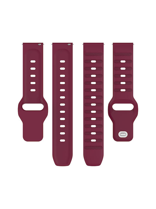 Techsuit Strap Silicone Burgundy (Galaxy Watch4/5/6/7/FE/4 Classic/6 Classic/5 Pro)