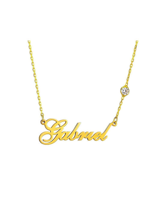 Goldsmith Necklace from Gold Plated Silver with Zircon