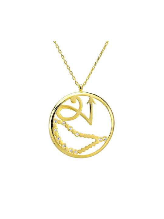 Goldsmith Necklace Zodiac Sign Capricorn from Gold Plated Silver