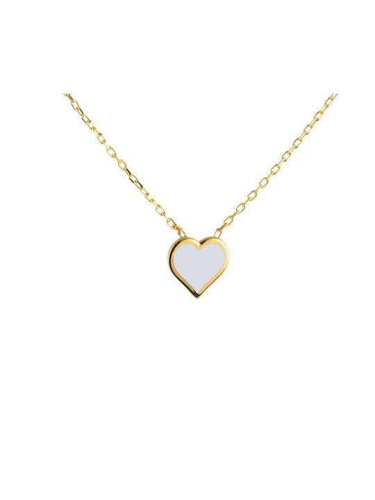 Goldsmith Necklace with design Heart from Pink Gold Plated Silver