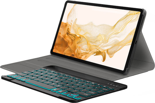 Techsuit Klappdeckel mit Tastatur im Englisch US Schware (Samsung Galaxy TAB S8 Plus)