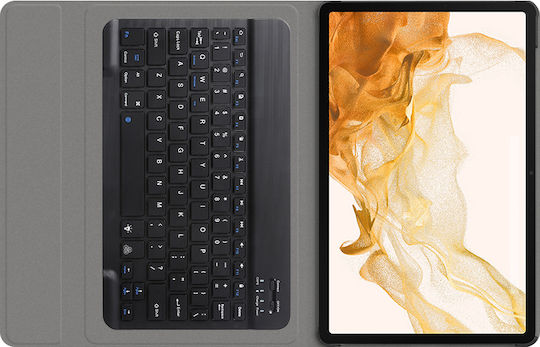 Techsuit Klappdeckel mit Tastatur im Englisch US Schware (Samsung Galaxy TAB S8 Plus)