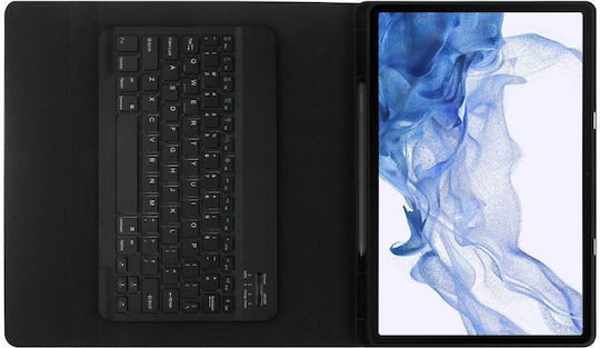 Strado Флип Капак с Клавиатура на Английски Език САЩ Черен Samsung Galaxy Tab S7 FE Samsung Galaxy Tab S7 Plus