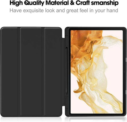 Techsuit Flip Cover Neagră (Samsung Galaxy Tab S7 Plus Samsung Galaxy Tab S8 Plus)