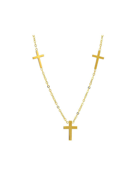 Goldsmith Women's Cross from Rose Gold Plated Silver with Chain