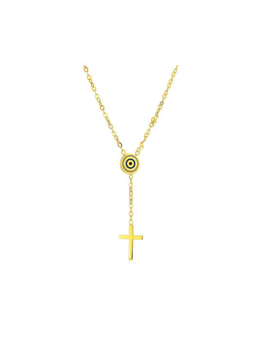 Goldsmith Damen Weißgold Kreuz 9K mit Kette