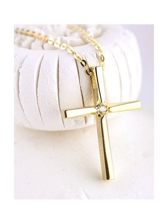 Triantos Gold Cross 14K with Chain