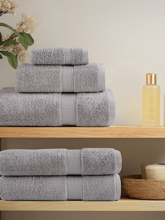 vidaXL Bath Towel 100x200cm Gray 4 Pieces Weight 600gsm
