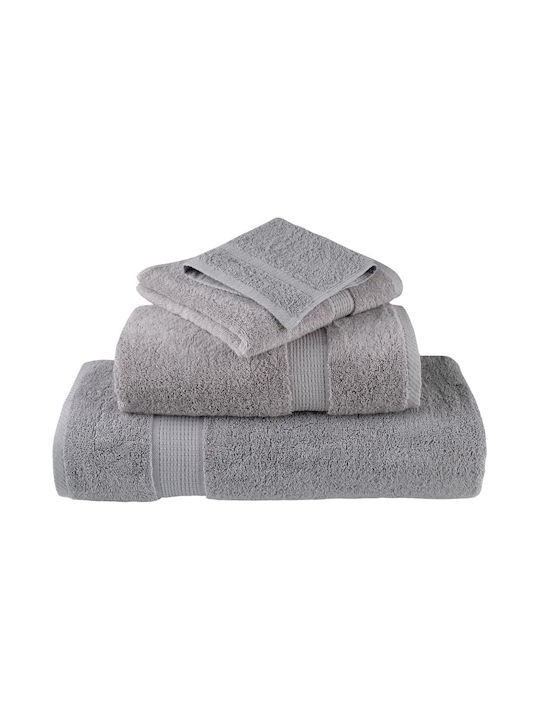 vidaXL Bath Towel 100x200cm Gray 4 Pieces Weight 600gsm