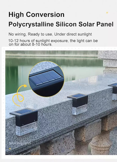 Set of 6 Wall Solar Lights Street RGB with Photocell IP65 8cmx6.5cmx6.5cmcm