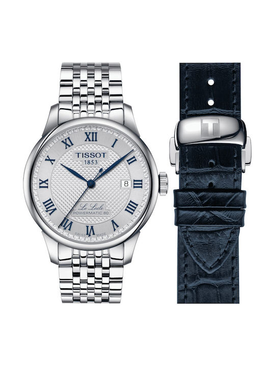 Tissot Ανδρικό Ρολόι 39.3mm Μπαταρίας με Ασημί Μεταλλικό Μπρασελέ