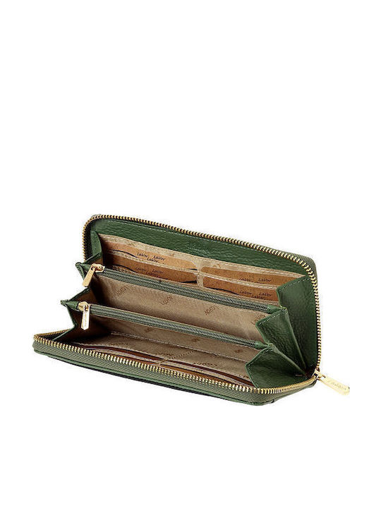 Large Leather Women's Wallet Classic with RFID Green