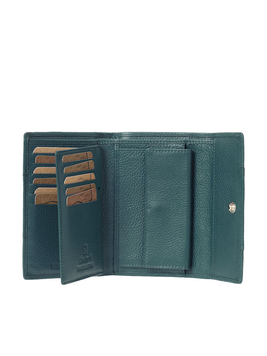 Large Leather Women's Wallet with RFID Turquoise