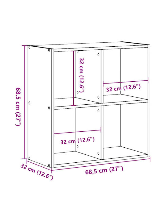 Bibliothek Braun 68.5x32x68.5cm