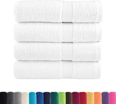 vidaXL Set 4 Hotel Bathroom Towels 140x70 cm White