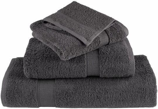 vidaXL Set 4 Hotel Pool and Beach Towels 200x80 cm 600gsm Charcoal