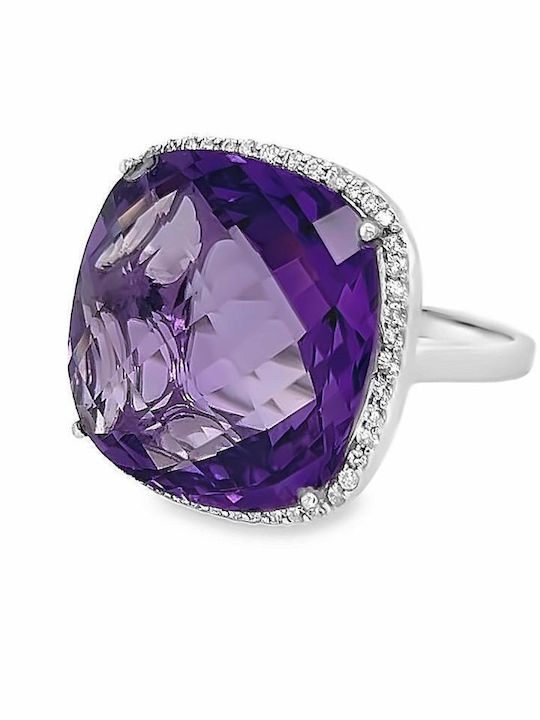 Xryseio Damen Ring mit Diamant aus Weißgold 18K