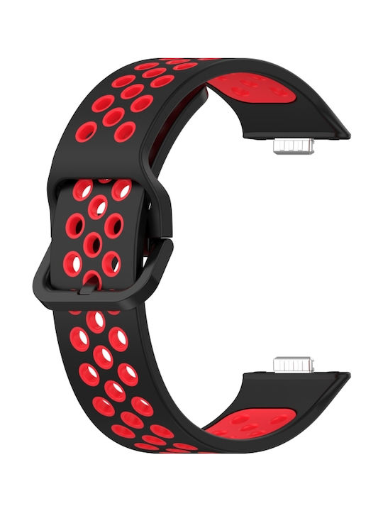 Two Tone Silicone Breathable Huawei Watch Fit 3 Каучукова каишка Black / Red