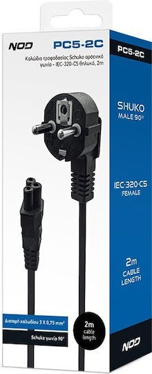 NOD Schuko - IEC C5 Kabel 2m Schwarz