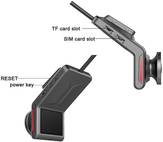 Smart Σετ Κάμερα DVR Αυτοκινήτου 1080P με Οθόνη 2" Wi-Fi, GPS & Κάμερα Οπισθοπορείας