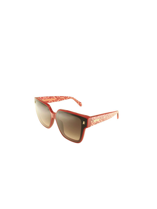 Just Cavalli Sonnenbrillen mit Rot Rahmen und Braun Verlaufsfarbe Linse JC089V 02GH