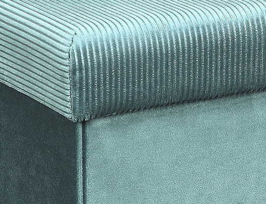 Hocker Für das Wohnzimmer Mit Stauraum Gepolstert mit Samt Blau 38x38x38cm