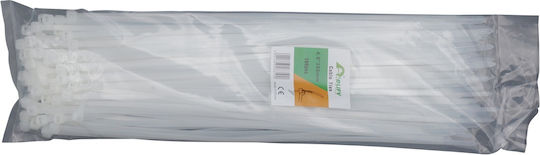 Uncle George Kabelbinder Kunststoff 350mmx4.8mm in Transparent Farbe (100Stück) (03.05.02-0004-350x4.8mm)