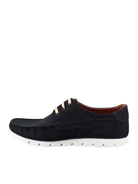 Leder Herren Mokassins in Blau Farbe