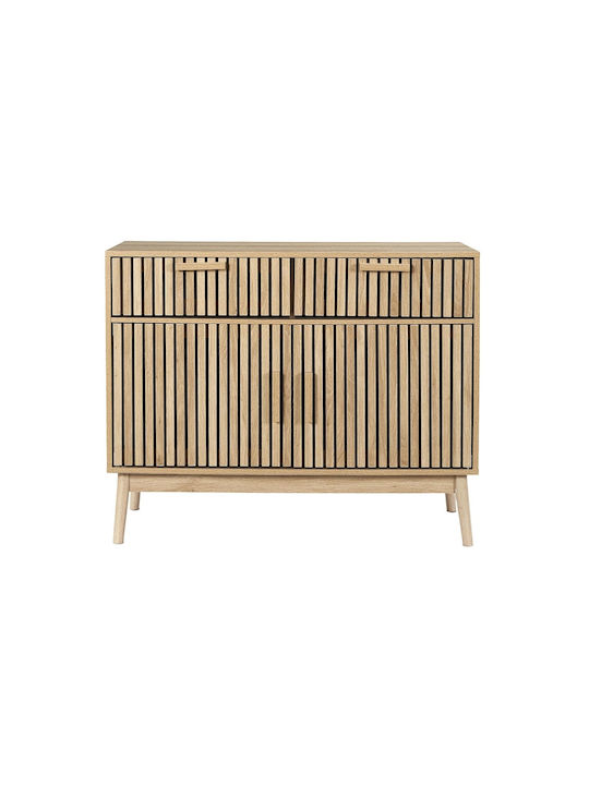 Sideboard Klaus Wooden with Drawers & Mirror Wood Shade Hd0091ygo 100x35x80cm