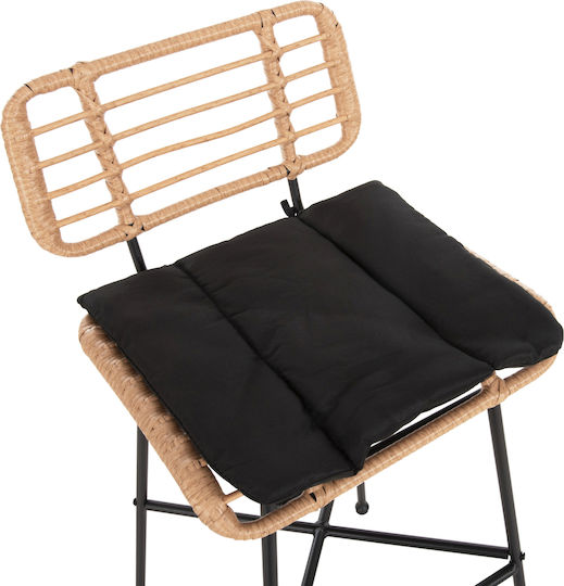 Scaun Rafturi și dulapuri pentru vin de Grădină Rattan Allegra cu pernă Black-wicker Beige 1buc 48x49x99cm