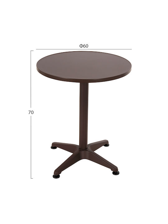 Маса за Малки Външни Пространства Алуминиево Стабилна CAFE 60x60x70бр