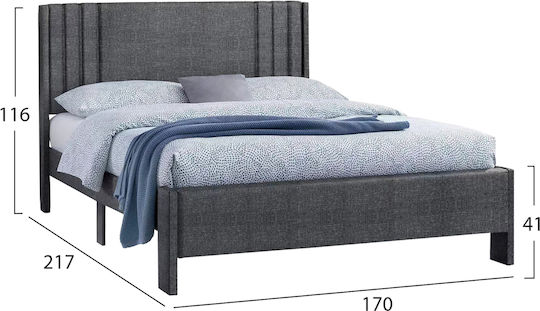 Credence Κρεβάτι Υπέρδιπλο για Στρώμα 160x200cm Γκρι Credence Κρεβάτι Υπέρδιπλο για Στρώμα 160x200cm Γκρι
