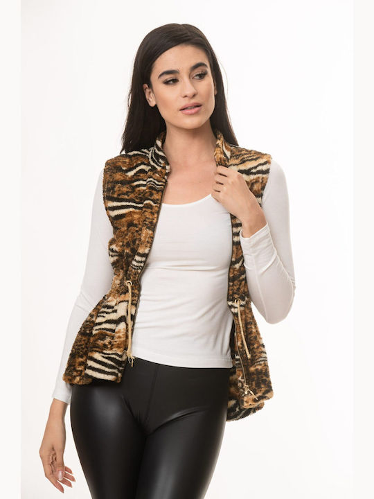 Dress Up Women's Short Lifestyle Jacket for Winter leopard