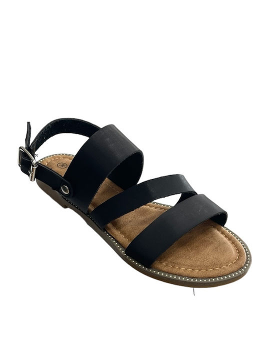 Venini Women's Flat Sandals in Black Color