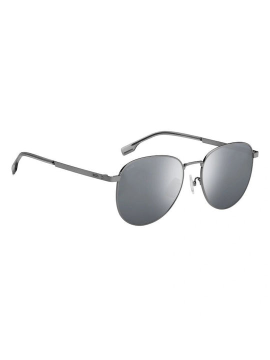 Hugo Boss Sunglasses with Gray Metal Frame and Black Lens 1407/F/SK-85KIR