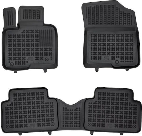 Rezaw Plast Set of Front and Rear Mats 3pcs Tray Type for Kia Sorento 2020+ Black