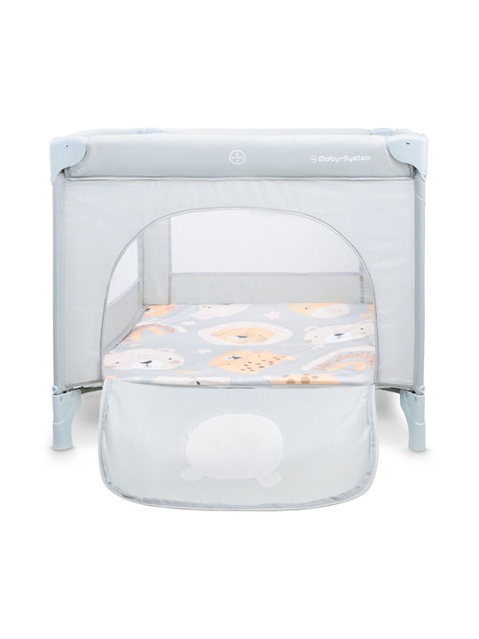 Moby System Teddy Bear Playpen with Mattress Gray 100x97cm