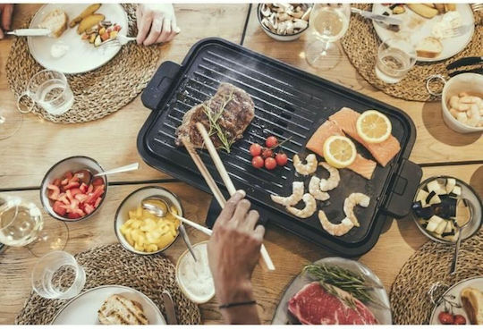 Severin Tabletop Electric Grill Smooth and Ribbed Plate 2300W with Adjustable Thermostat 50cmx30cmcm