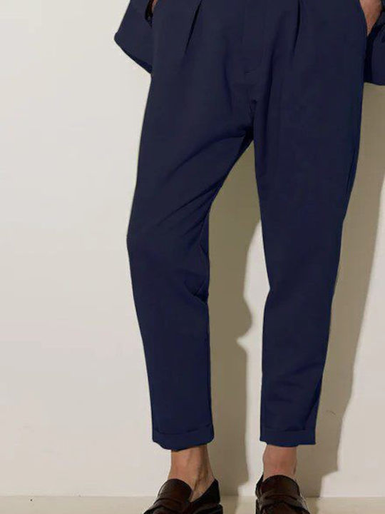 Trousers Chino Elastic in Slim Fit Dark Navy