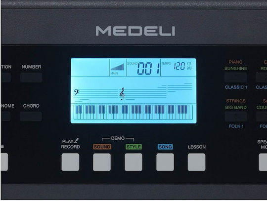 Medeli Tastatur MK61 mit Tasten Schwarz